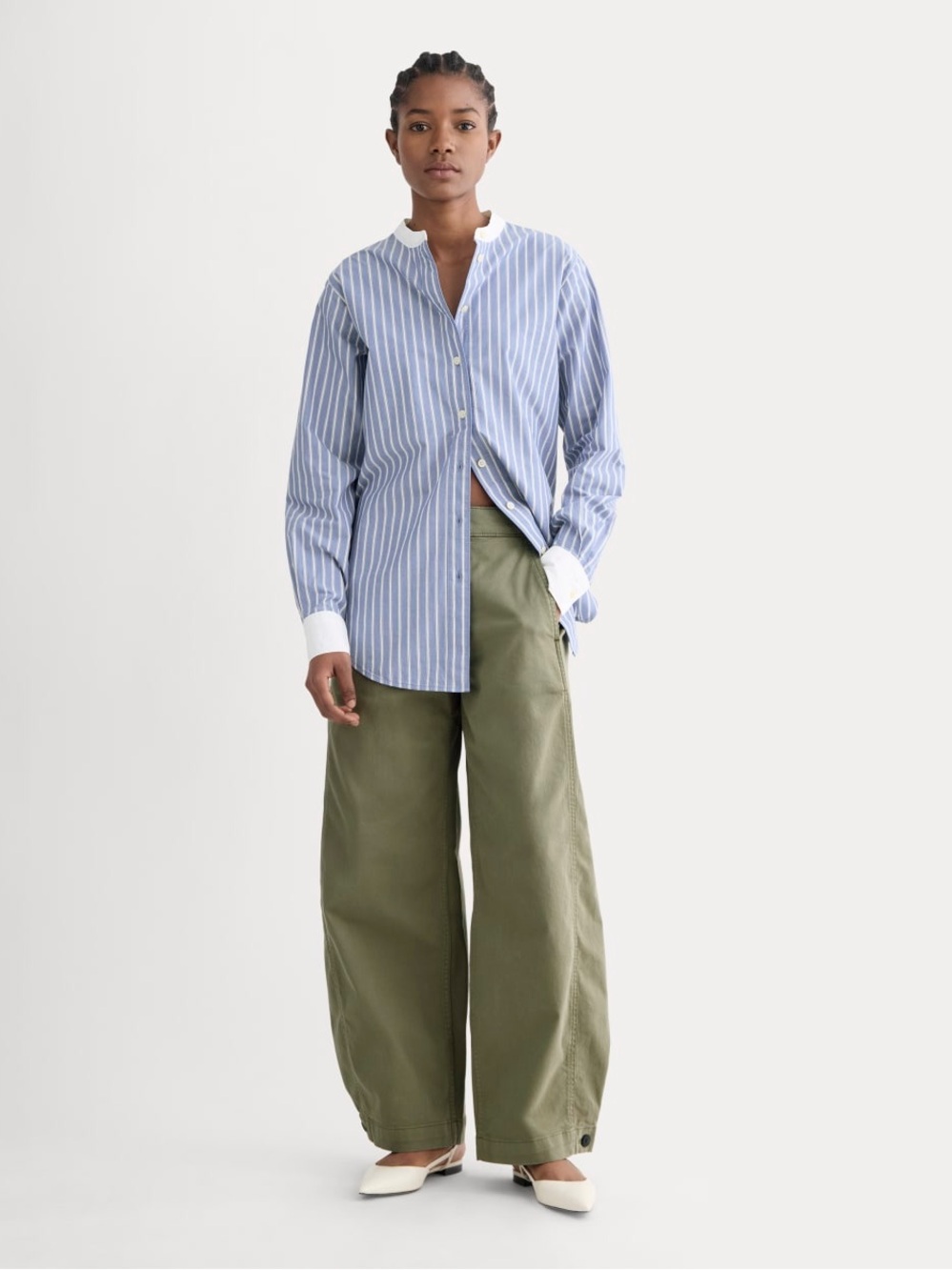 Everlane Balloon Chino Pants in Lichen Green